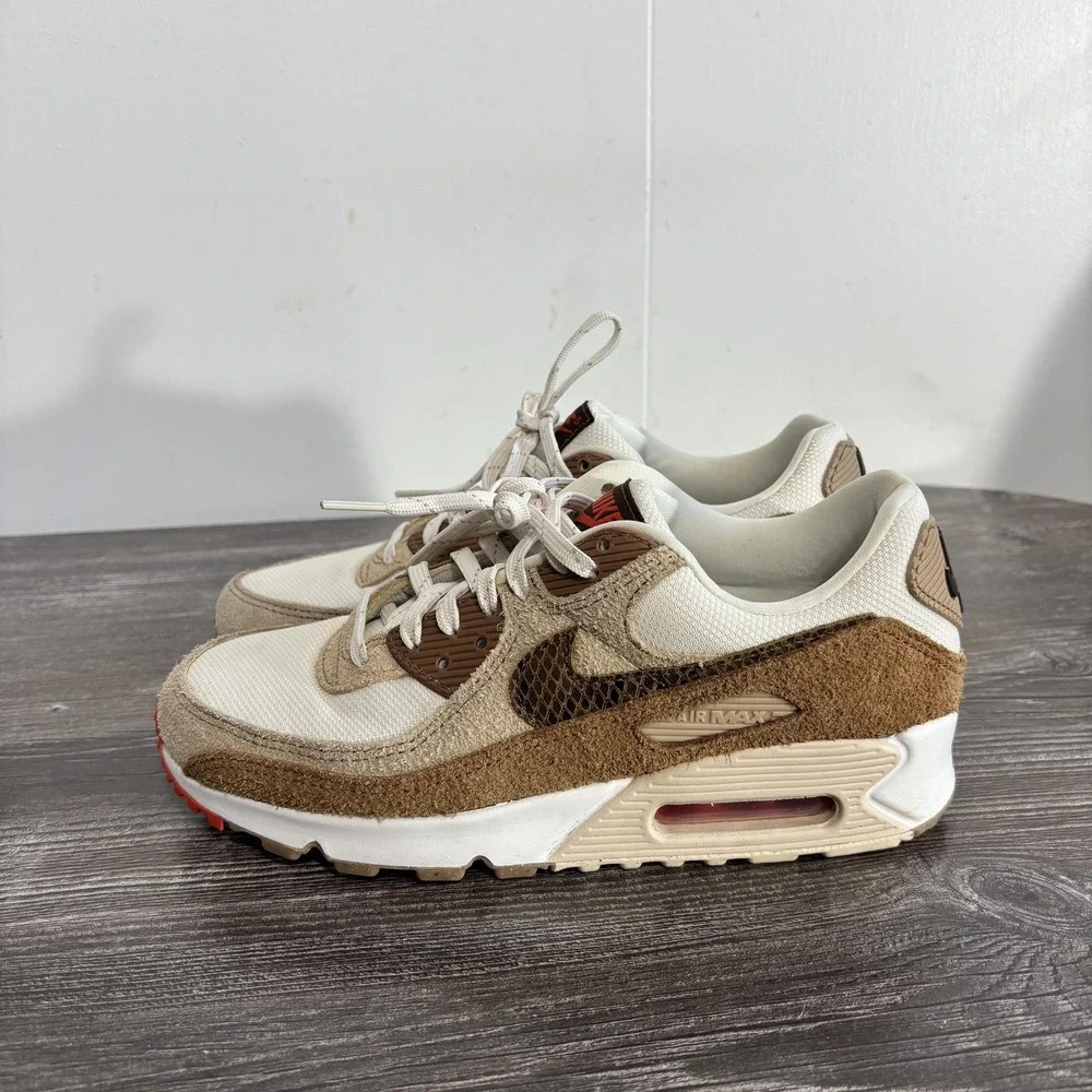 Nike Air Max 90 Shoes Womens Size 7.5 Brown Mesh Sneaker Low Top DX9502-100